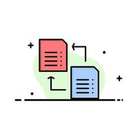 Data File Share Science  Business Flat Line Filled Icon Vector Banner Template