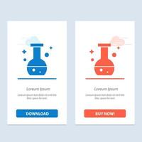 Tube Flask Lab Test  Blue and Red Download and Buy Now web Widget Card Template vector