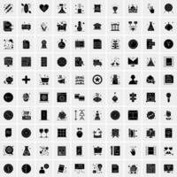 Set of 100 Business Solid Glyph icons vector
