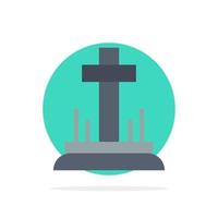 Celebration Christian Cross Easter Abstract Circle Background Flat color Icon vector