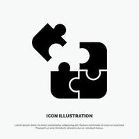 Business Game Logic Puzzle Square solid Glyph Icon vector