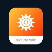 Gear Setting Wheel Mobile App Button Android and IOS Glyph Version vector