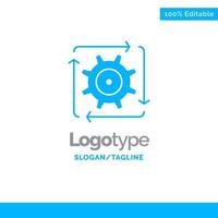 Workflow Automation Development Flow Operation Blue Solid Logo Template Place for Tagline vector