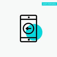 Application Mobile Mobile Application left turquoise highlight circle point Vector icon