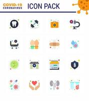 Simple Set of Covid19 Protection Blue 25 icon pack icon included hospital strature first aid virus laboratory viral coronavirus 2019nov disease Vector Design Elements