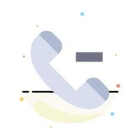 Call Contact Delete Abstract Flat Color Icon Template vector