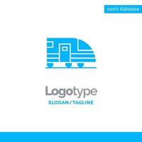 Station Subway Train Transportation Blue Solid Logo Template Place for Tagline vector