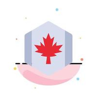 Flag Autumn Canada Leaf Maple Abstract Flat Color Icon Template vector