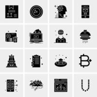 16 iconos universales de negocios vector ilustración de icono creativo para usar en proyectos relacionados con la web y dispositivos móviles