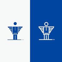 Angel Business Career Freedom Investor Line and Glyph Solid icon Blue banner Line and Glyph Solid icon Blue banner vector