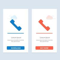 Telephone Call Mobile  Blue and Red Download and Buy Now web Widget Card Template vector