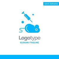 Experiment Laboratory Mouse Science Blue Solid Logo Template Place for Tagline vector