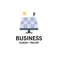 Energy Environment Green Solar Business Logo Template Flat Color vector