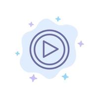 Video Interface Play User Blue Icon on Abstract Cloud Background vector