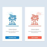 palmera brasil azul y rojo descargar y comprar ahora plantilla de tarjeta de widget web vector