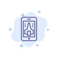 Game Playing Mobile Smartphone Blue Icon on Abstract Cloud Background vector