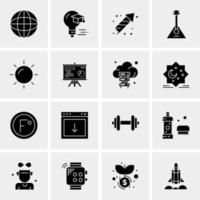 16 iconos universales de negocios vector ilustración de icono creativo para usar en proyectos relacionados con la web y dispositivos móviles