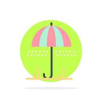 Rain Umbrella Weather Spring Abstract Circle Background Flat color Icon vector