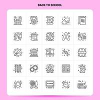 OutLine 25 Back To School Icon set Vector Line Style Design Black Icons Set Linear pictogram pack Web and Mobile Business ideas design Vector Illustration