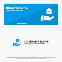 Building Build Construction SOlid Icon Website Banner and Business Logo Template vector