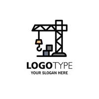 Architecture Construction Crane Business Logo Template Flat Color vector