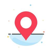 Map Location Pin World Abstract Flat Color Icon Template vector