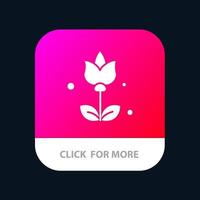 Bouquet Flowers Present Mobile App Button Android and IOS Glyph Version vector