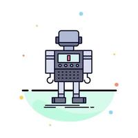 autonomous machine robot robotic technology Flat Color Icon Vector