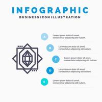 plantilla de infografía azul de diseño de formación de núcleo 3d plantilla de icono de línea de vector de 5 pasos