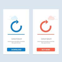 flecha restaurar actualizar azul y rojo descargar y comprar ahora plantilla de tarjeta de widget web vector
