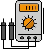 Voltmeter Ampere Watt Digital Tester  Flat Color Icon Vector icon banner Template