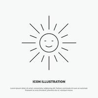 Brightness Light Sun Spring Line Icon Vector