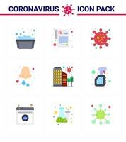 prevención de coronavirus 25 conjunto de iconos azul ciudad nariz insecto salud frío viral coronavirus 2019nov enfermedad vector elementos de diseño