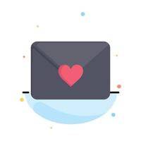 plantilla de icono de color plano abstracto de corazón de amor de correo vector