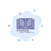 Writing Novel Book Story Blue Icon on Abstract Cloud Background vector