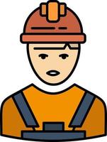 trabajador industria avatar ingeniero supervisor color plano icono vector icono banner plantilla