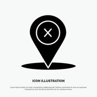 Location Navigation Place delete solid Glyph Icon vector