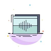 Audio frequency hertz sequence wave Flat Color Icon Vector