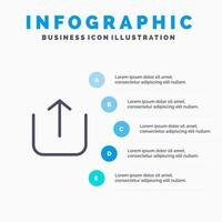 Instagram Up Upload Line icon with 5 steps presentation infographics Background vector