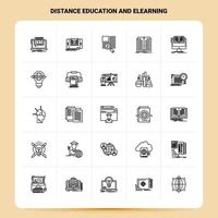 OutLine 25 Distance Education and Elearning Icon set Vector Line Style Design Black Icons Set Linear pictogram pack Web and Mobile Business ideas design Vector Illustration