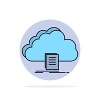 cloud access document file download Flat Color Icon Vector