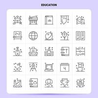 OutLine 25 Education Icon set Vector Line Style Design Black Icons Set Linear pictogram pack Web and Mobile Business ideas design Vector Illustration