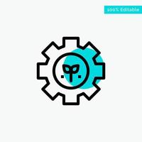 Environment Plant Gear Setting turquoise highlight circle point Vector icon
