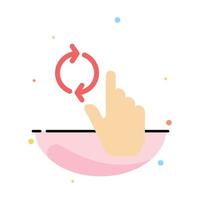 Finger Hand Refresh Gesture Abstract Flat Color Icon Template vector