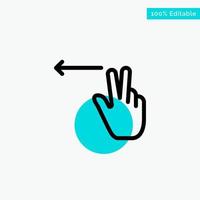 Fingers Gesture Left turquoise highlight circle point Vector icon