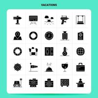 Solid 25 Vacations Icon set Vector Glyph Style Design Black Icons Set Web and Mobile Business ideas design Vector Illustration