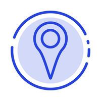 Geo location Location Map Pin Blue Dotted Line Line Icon vector