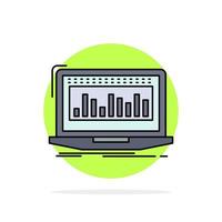 Data financial index monitoring stock Flat Color Icon Vector