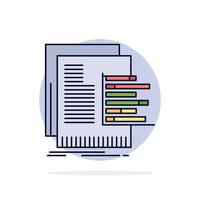 chart data graph reports valuation Flat Color Icon Vector