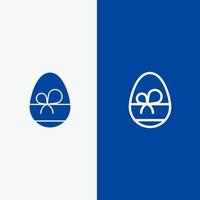 Egg Gift Spring Eat Line and Glyph Solid icon Blue banner Line and Glyph Solid icon Blue banner vector